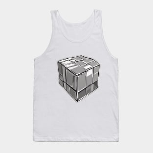 Rubic Cube Grey Shadow Silhouette Anime Style Collection No. 383 Tank Top
